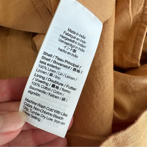 J. Crew Button-back linen Double Lined shift dress - Tan - Picture 3 of 9